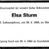 Sturm Elsa 1904-1986 Todesanzeige